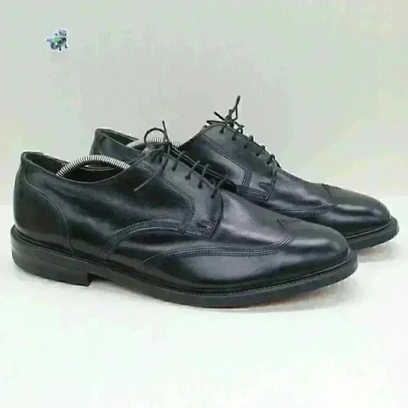 Vintage Imperial Executive Men's Black Leather Wingtip Union Made Shoes Size US - Picture 2 of 10